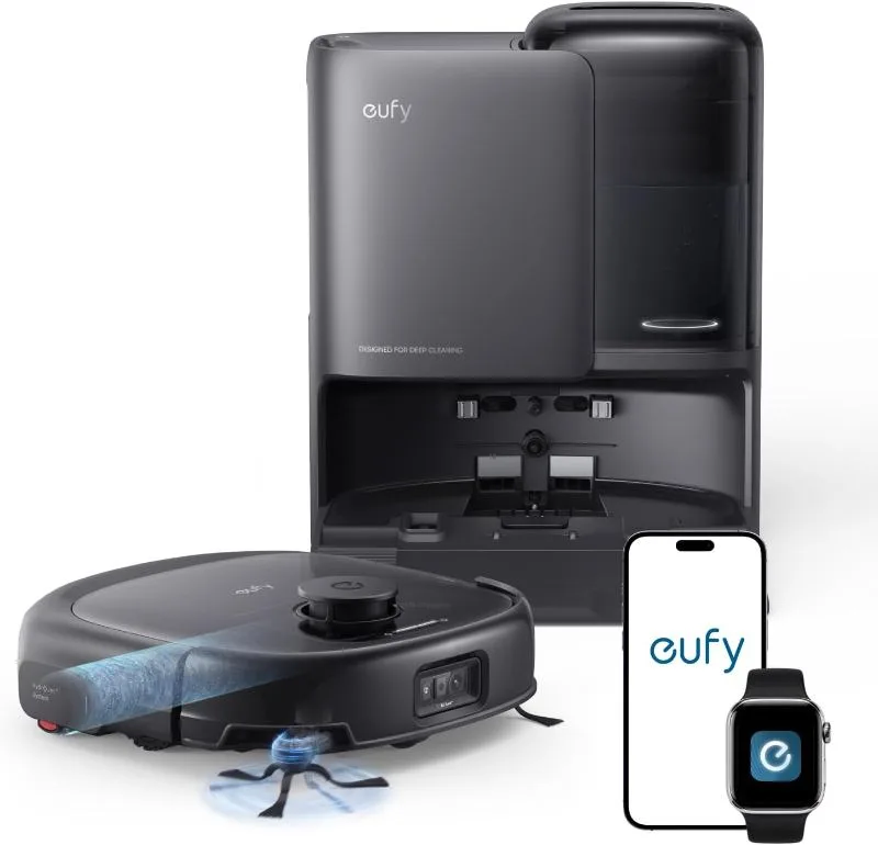 eufy E25 Robot Vacuum and Mop Combo, 20,000Pa Suction, Auto Mop Wash and Refill, 5-Floor Mapping