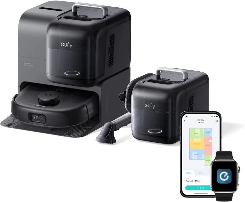 eufy E28 Robot Vacuum and Mop with Detachable Handheld Cleaner, 20,000Pa Suction, CornerRover Edge Cleaning