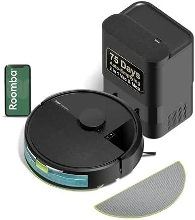 iRobot Roomba 105 Combo Robot Vacuum and Mop with AutoEmpty Dock, 75-Day Self-Emptying, ClearView LiDAR